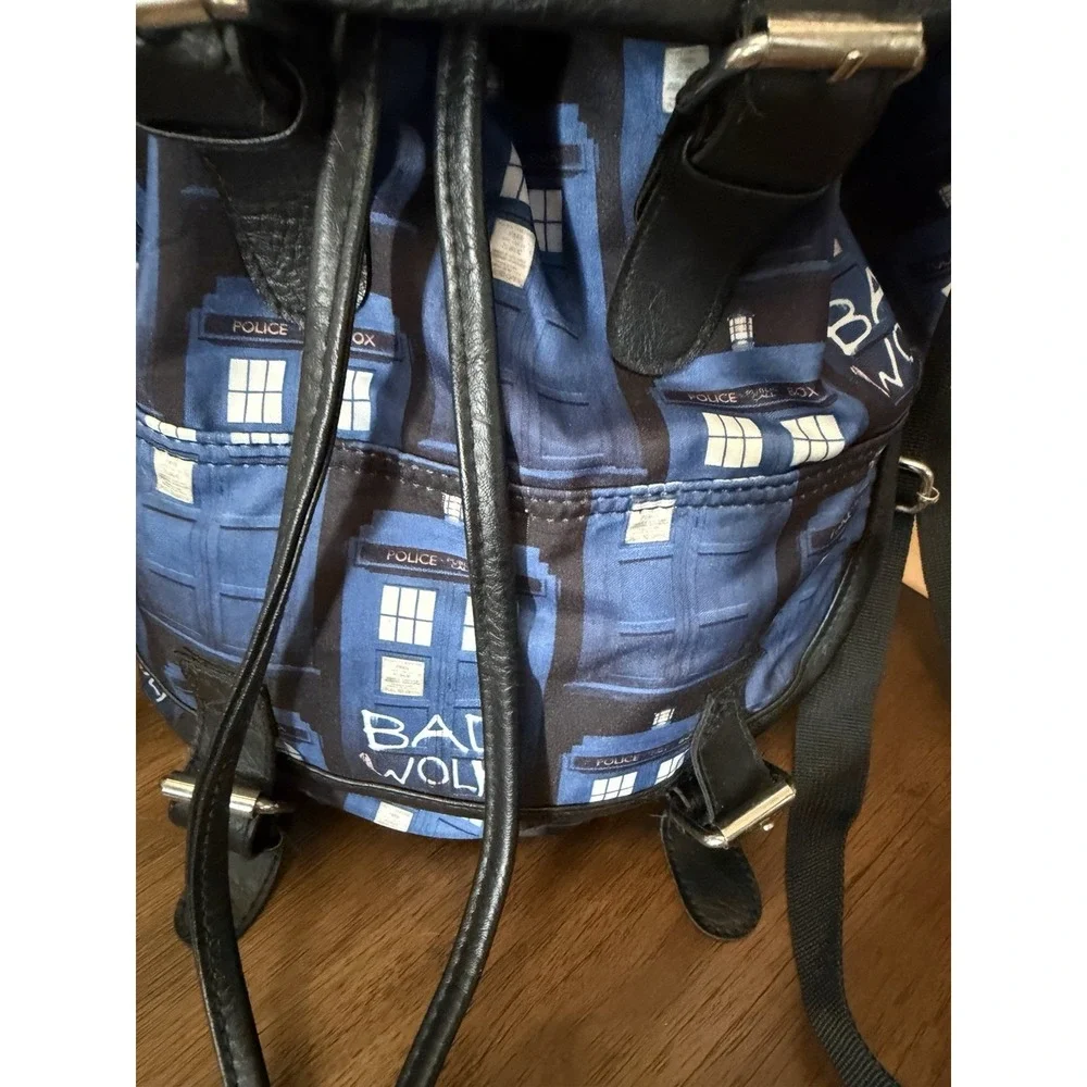 Doctor Who TARDIS Bad Wolf Backpack BBC Licensed 2015 Blue Black